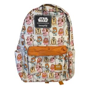 Loungefly Star Wars Pastel Ewok AOP Nylon Backpack Rare Sold out NWT